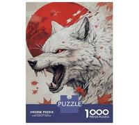 Rompecabezas para Adultos De 1000 Piezas Red Eyes Wolf Art Rompecabezas para Adultos Juegos De Relajación Desafío Difícil Juego Desafiante Regalos 70x50cm/1000pcs