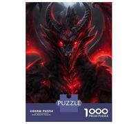 Rompecabezas para Adultos De 1000 Piezas Red Fiery Evil Dragon Rompecabezas para Adultos Juegos Divertidos Pero Divertidos Y Humorísticos Cumpleaños 52x38cm/1000pcs