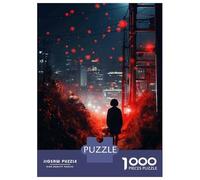 Rompecabezas para Adultos De 1000 Piezas Red Lanterns Night Cityscape Rompecabezas para Adultos Juego Familiar Vacaciones En Casa Matar El Tiempo Gran Regalo para Jugar 52x38cm/1000pcs
