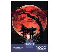 Rompecabezas para Adultos De 1000 Piezas Red Moon Japan Rompecabezas Juguetes Antiestrés Una Obra De Arte Cumpleaños Y Navidad 52x38cm/1000pcs