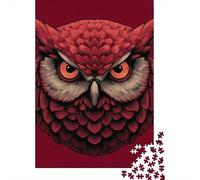Rompecabezas para Adultos De 1000 Piezas Red Owl Illustration Art Print Rompecabezas para Adultos Juegos Familiares Regalos para Mujeres Cumpleaños Y Navidad 70x50cm/1000pcs