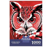 Rompecabezas para Adultos De 1000 Piezas Red Owl Portrait Rompecabezas para Adolescentes Juego De Ingenio Decoración del Hogar Actividades Divertidas En Casa, 52x38cm/1000pcs