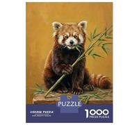 Rompecabezas para Adultos De 1000 Piezas Red Panda Eating Bamboo Painting Rompecabezas para Adultos Juguete Decoración De Pared Mejora La Memoria 70x50cm/1000pcs
