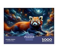 Rompecabezas para Adultos De 1000 Piezas Red Panda in Fantasy Clouds Rompecabezas para Adultos Juegos Relajantes Decoración De Pared Cumpleaños Y Navidad 38x26cm/1000pcs