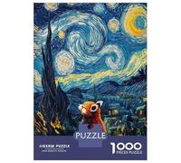 Rompecabezas para Adultos De 1000 Piezas Red Panda Starry Night Landscape Rompecabezas para Adultos Juego Práctico Corte De Precisión 52x38cm/1000pcs