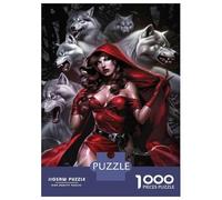 Rompecabezas para Adultos De 1000 Piezas Red Riding Hood Art Print Rompecabezas para Adolescentes Juguetes De Bricolaje Corte De Precisión Difícil Y Desafiante 52x38cm/1000pcs
