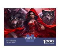 Rompecabezas para Adultos De 1000 Piezas Red Riding Hood Fantasy Art Print Rompecabezas para Adultos Juego De Ingenio Ensamblaje De Patrones Juego Desafiante Regalos 70x50cm/1000pcs
