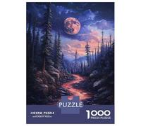 Rompecabezas para Adultos De 1000 Piezas Red River Under A Full Moon Rompecabezas para Adultos Juego Práctico Difícil Difícil Cumpleaños Y Navidad 38x26cm/1000pcs