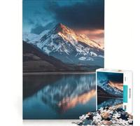 Rompecabezas para Adultos de 1000 Piezas Reflejo de una montaña Nevada en un Lago Juegos relajantes para ejercitar la Mente y Las Manos cumpleaños y Navidad 38x26cm