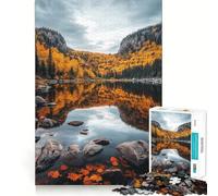 Rompecabezas para Adultos de 1000 Piezas,Reflejo del Lago otoñal,Corte Premium,Juego Divertido y Concentrado,Ideal para Pasar el rato o para Regalar en Navidad (38x52cm)