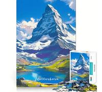 Rompecabezas para Adultos de 1000 Piezas,Reflejo del Matterhorn,Juego de Bordes Afilados,Juego de Habilidad Mental,Divertido y Tranquilo, (50x75cm)