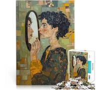 Rompecabezas para Adultos de 1000 Piezas Reflejo en el Espejo Hecho de Madera para Mayores de 14 años Juguete Educativo para Aprender Regalos para Amigos y Familiares tamaño：50x75cm