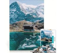 Rompecabezas para Adultos de 1000 Piezas Reflejo en un Lago de montaña de los Alpes suizos Juego práctico Divertido y con toques de Humor Colección de Artistas de Bellas Artes 50x75cm