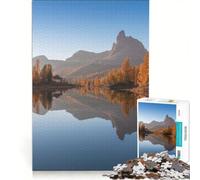 Rompecabezas para Adultos de 1000 Piezas Reflejo en un Lago de montaña Juegos Divertidos Carrera de Velocidad colección de Artistas Bellas Artes 50x75cm