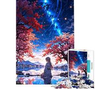Rompecabezas para Adultos de 1000 Piezas Reflejo Estrellado ︰ Serenidad Junto al Lago Rompecabezas para Adultos antiestrés Difícil Regalo de cumpleaños (Tamaño 38x52cm)