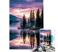 Rompecabezas para Adultos de 1000 Piezas Reflejo Sereno en el Lago al Atardecer Difícil y desafiante Regalo Ideal para Mujeres Juguete Decorativo para Pared para Mayores de 14 años Juego 50x75cm