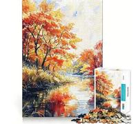 Rompecabezas para Adultos de 1000 Piezas,Reflejos de otoño,Arte de Corte Exacto,Actividad Cerebral,Juego Divertido para Relajarse,Arte navideño para el hogar (50x75cm)