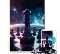 Rompecabezas para Adultos de 1000 Piezas,Reina de ajedrez en el Espacio,Corte Premium,Juguete Inteligente para el Cerebro,diversión sin Preocupaciones, (38x26cm)