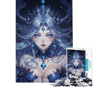 Rompecabezas para Adultos de 1000 Piezas Reina de Cristal Azul Ayuda a ejercitar el Cerebro Un desafío difícil Juego Educativo para Mayores de 14 años 38x26cm
