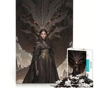 Rompecabezas para Adultos de 1000 Piezas: Reina Dragón, Arte fantástico, decoración de Pared, decoración, póster y Hoja de curiosidades a Juego 38x52cm