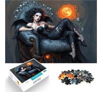 Rompecabezas para Adultos de 1000 Piezas Reina Vampiro gótica Juegos educativos Juguetes de Bricolaje Regalo de Obra de Arte 75x50cm