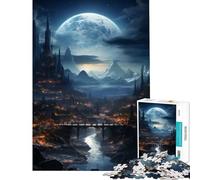 Rompecabezas para Adultos de 1000 Piezas Reino de Fantasía Lunar Juego práctico Juguetes adictivos para Cultivar la Paciencia Regalos de Amigo Invisible Vacaciones en casa para Pasar el Tiempo