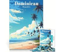 Rompecabezas para Adultos de 1000 Piezas,República Dominicana,Corte Impecable,Divertido Juego de concentración,Regalo,Juego de Juego Gratuito,Regalo de cumpleaños Divertido (50x75cm)