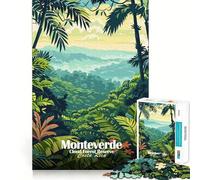 Rompecabezas para Adultos de 1000 Piezas,Reserva del Bosque Nuboso de Monteverde,Costa Rica Corte Diversión Inteligente Desafío Juego Tranquilo Regalo de Arte navideño 50x75cm