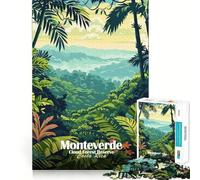 Rompecabezas para Adultos de 1000 Piezas,Reserva del Bosque Nuboso de Monteverde,Costa Rica Corte Diversión Inteligente Desafío Juego Tranquilo Regalo de Arte navideño 38x26cm
