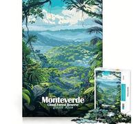 Rompecabezas para Adultos de 1000 Piezas,Reserva del Bosque Nuboso de Monteverde,Costa Rica Corte Diversión Inteligente Desafío Juego Tranquilo Regalo de Arte navideño 38x26cm
