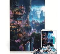 Rompecabezas para Adultos de 1000 Piezas Retiro de cerezos a la luz de la Luna Juegos relajantes interacción Entre Padres e Hijos Regalo de cumpleaños Regalos de Viaje 38x26cm