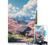 Rompecabezas para Adultos de 1000 Piezas Retiro en Flor de Cerezo diseño de Corte Fino,Actividad para la Mente,Tiempo de Paz,Juego,decoración navideña (50x75cm)