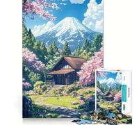 Rompecabezas para Adultos de 1000 Piezas Retiro en Flor de Cerezo Juego de Habilidad Mental y Arte de Ajuste Tiempo de Descanso y el cumpleaños (38x26cm)