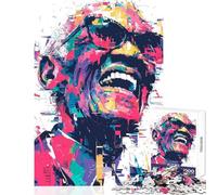 Rompecabezas para Adultos de 1000 Piezas Retrato Colorido de Ray Charles Rompecabezas de 1000 Piezas Juguete para decoración de Pared Regalos para Mujeres y Hombres desafío difícil (38x52cm)