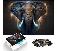 Rompecabezas para Adultos de 1000 Piezas Retrato de Elefante Brillante Desafiante Difícil Actividades Divertidas en casa, Regalos de cumpleaños, Regalos de Viaje, 52x38cm