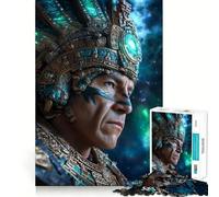 Rompecabezas para Adultos de 1000 Piezas,Retrato de Guerrero Azteca,articulaciones afiladas,Juguete Que desafía la Mente,diversión Relajante,decoración navideña para el hogar (38x52cm)