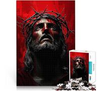 Rompecabezas para Adultos de 1000 Piezas Retrato de Jesucristo Hecho de cartón para Mayores de 14 años Mejorar la Memoria Regalos para Amigos y Familiares tamaño:26x38cm/10.24x14.96pulgada