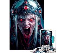 Rompecabezas para Adultos de 1000 Piezas Retrato de la Reina Vampiro Juguete antiestrés para Adultos desafío Educativo de Velocidad Manual (tamaño 38x26cm)