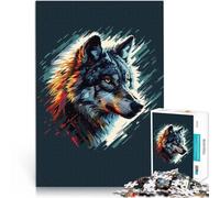 Rompecabezas para Adultos de 1000 Piezas Retrato de Lobo Entrena tu Cerebro y Tus Manos Cada Pieza es única: un desafiante y Divertido Juego Familiar 38x26cm