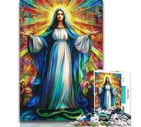 Rompecabezas para Adultos de 1000 Piezas Retrato de María la Madre Rompecabezas desafiantes Juegos de Actividades Familiares Juguete de Bricolaje para decoración de Pared del hogar Regalos 75x50cm