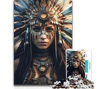 Rompecabezas para Adultos de 1000 Piezas, Retrato de nativos Americanos, desafío difícil, Regalos de cumpleaños para Mayores de 14 años, 50x75cm