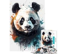 Rompecabezas para Adultos de 1000 Piezas Retrato de Panda en Acuarela Juegos educativos Juguetes Juegos educativos Regalos de Amigo Invisible análisis y lógica (tamaño 50x75cm)