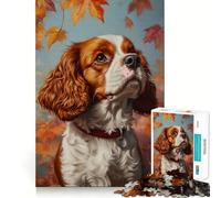 Rompecabezas para Adultos de 1000 Piezas Retrato de Perro otoñal - Juego de lógica y Habilidad de Encaje Juego Lento - Regalo navideño Relajante (50x75cm)