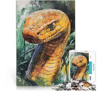 Rompecabezas para Adultos de 1000 Piezas Retrato de Serpiente en Acuarela Desafiante Difícil Toda la Familia. 75x50cm