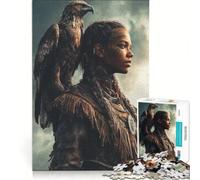 Rompecabezas para Adultos de 1000 Piezas Retrato de una Mujer nativa Americana con un águila Ideal para Decorar la Pared o para divertirse en Familia Perfecto como Regalo para Toda la Familia 38x26cm