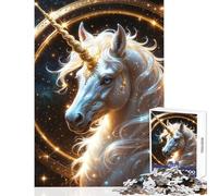 Rompecabezas para Adultos de 1000 Piezas Retrato de Unicornio Celestial Juguetes antiestrés Regalos de Amigo Secreto Juegos educativos Ayuda a ejercitar el Cerebro tamaño 38x52cm