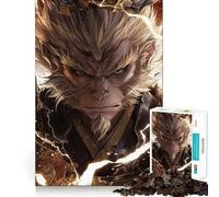 Rompecabezas para Adultos de 1000 Piezas,Retrato de Wukong de Black Myth,Juego de Bordes limpios,Juguete de construcción Que fomenta la concentración,diversión pausada,Regalo de Ocio navideño 50x75cm