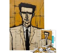 Rompecabezas para Adultos de 1000 Piezas Retrato estilizado de un Hombre con Traje Ayuda a ejercitar el Cerebro Decoración Juegos Divertidos para Mayores de 14 años (38x26cm)
