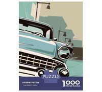 Rompecabezas para Adultos De 1000 Piezas Retro Car Rompecabezas para Adultos Juego Práctico Decoración De Pared Cumpleaños Y Navidad 52x38cm/1000pcs