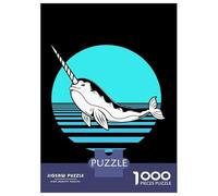 Rompecabezas para Adultos De 1000 Piezas Retro Narwhal Rompecabezas para Adultos Juego De Ingenio Decoración Perfecta Cumpleaños Y Navidad 38x26cm/1000pcs